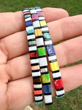 Multicolor Tile Inlay Stretch Bracelet - Women Jewelry